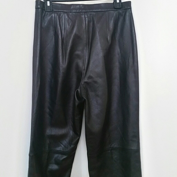 LOFT WOMEN STRAIGHT LEG Brown Leather pant - Picture 4 of 6